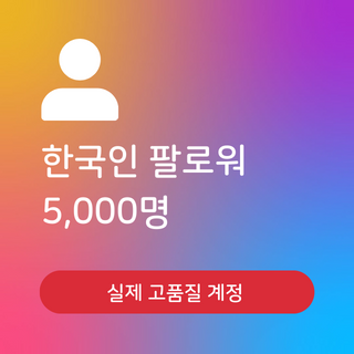 인스타팔로워늘리기 한국인 5000명